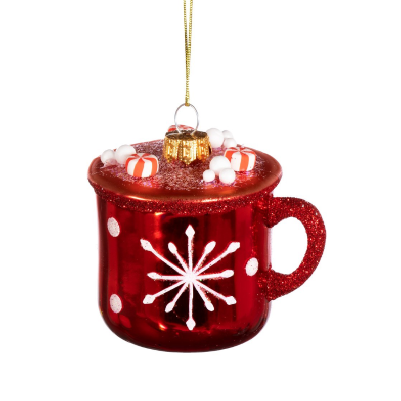 Sass & Belle Christmas Bauble - Glass Hot Chocolate Mug