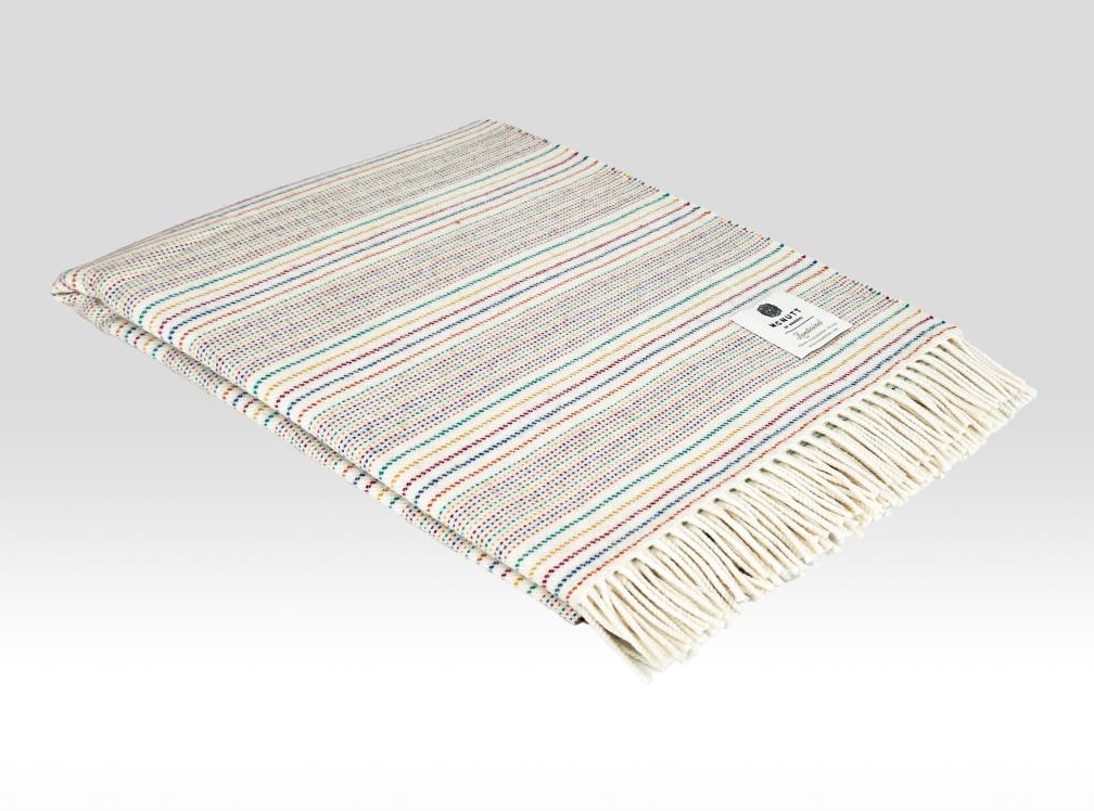 McNutt of Donegal Throw in Supersoft Lambswool - Lollipop Stripe
