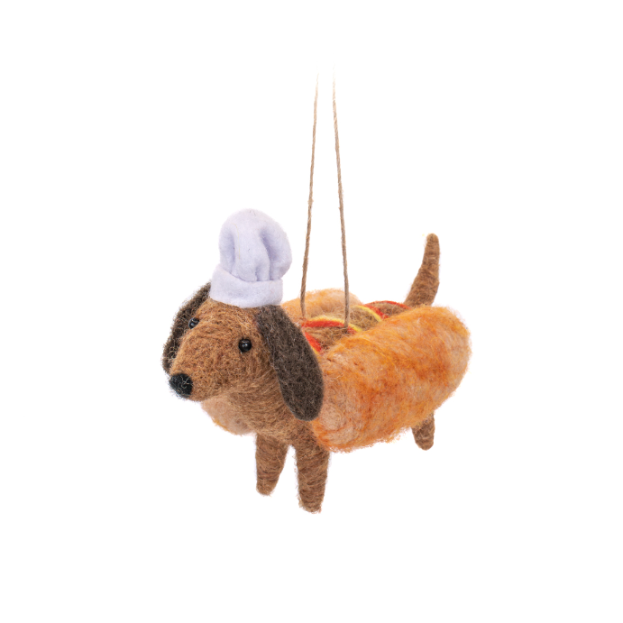 Sass & Belle Christmas Bauble - Felt Hot-Sausage-Dog
