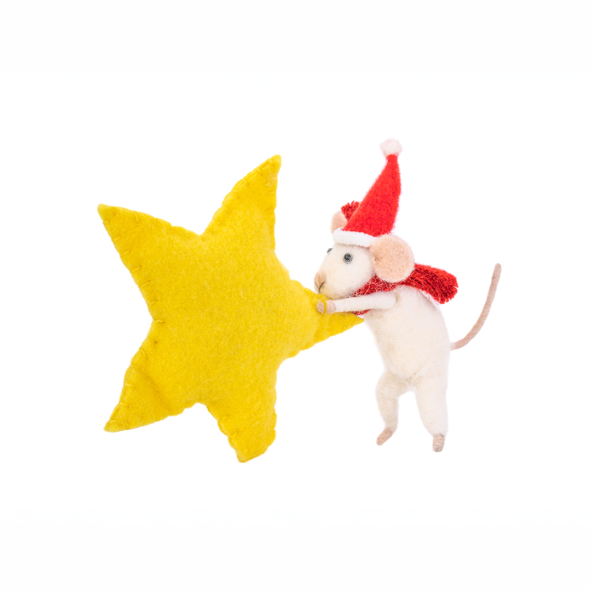 Sass & Belle Christmas Tree Topper - Mouse with Star