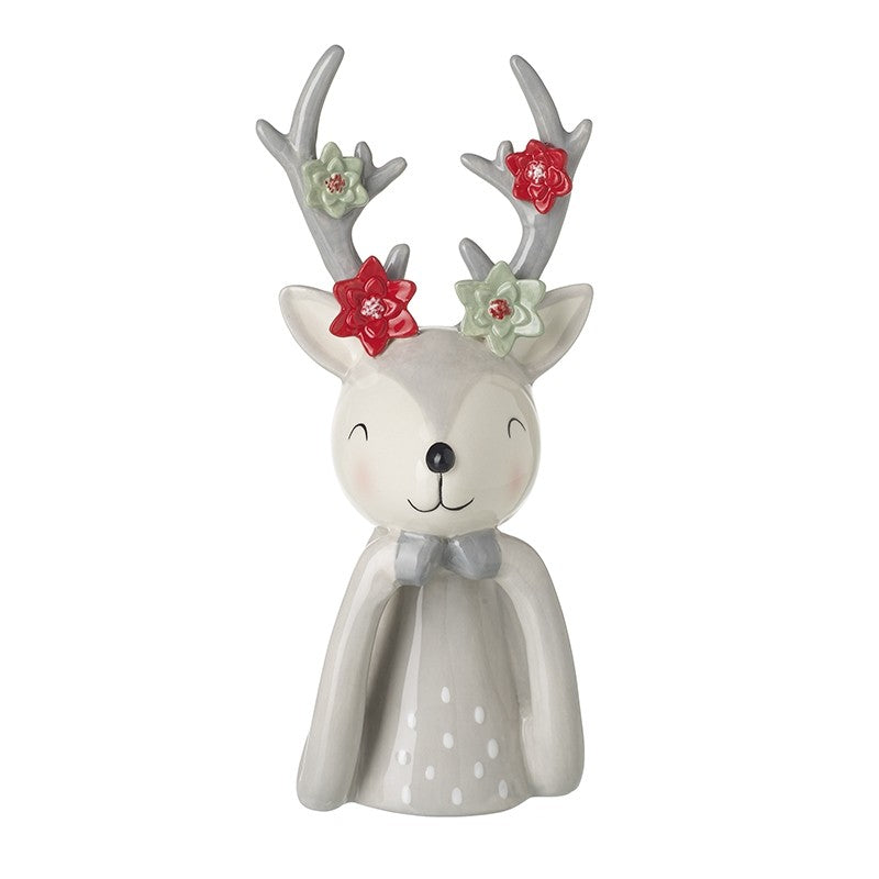 Heaven Sends Christmas - Ceramic Reindeer with Flower Antlers