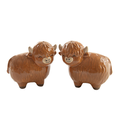 Sass & Belle Salt & Pepper Set - Highland Cow