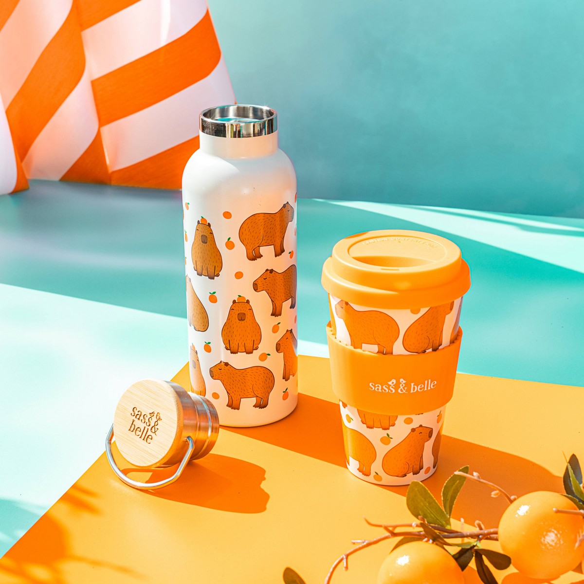 Sass & Belle Water Bottle - Capybara Metal Water Bottle