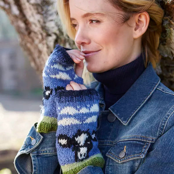 Pachamama Knitted Handwarmers - Dairy Cow