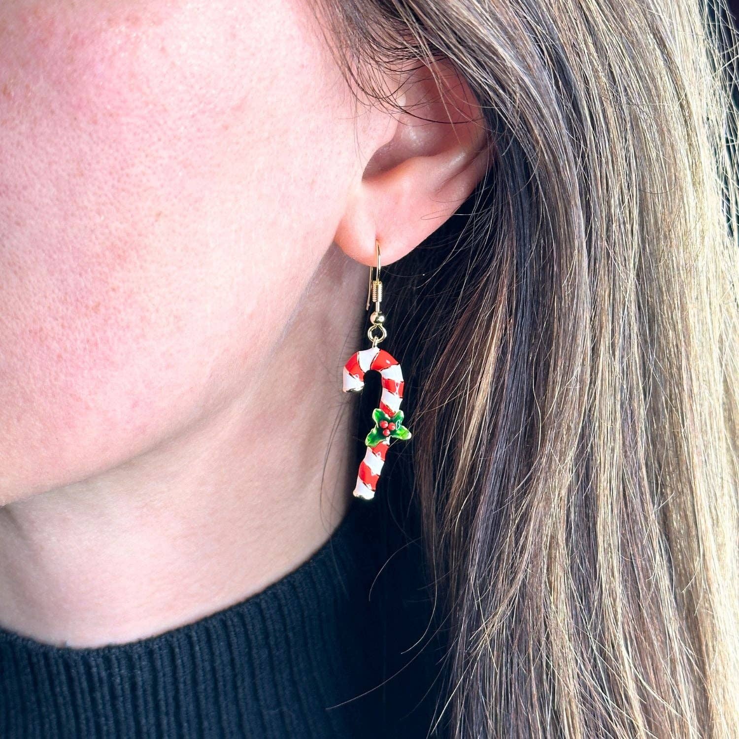 Bill Skinner Earrings - Christmas Candy Cane Drops