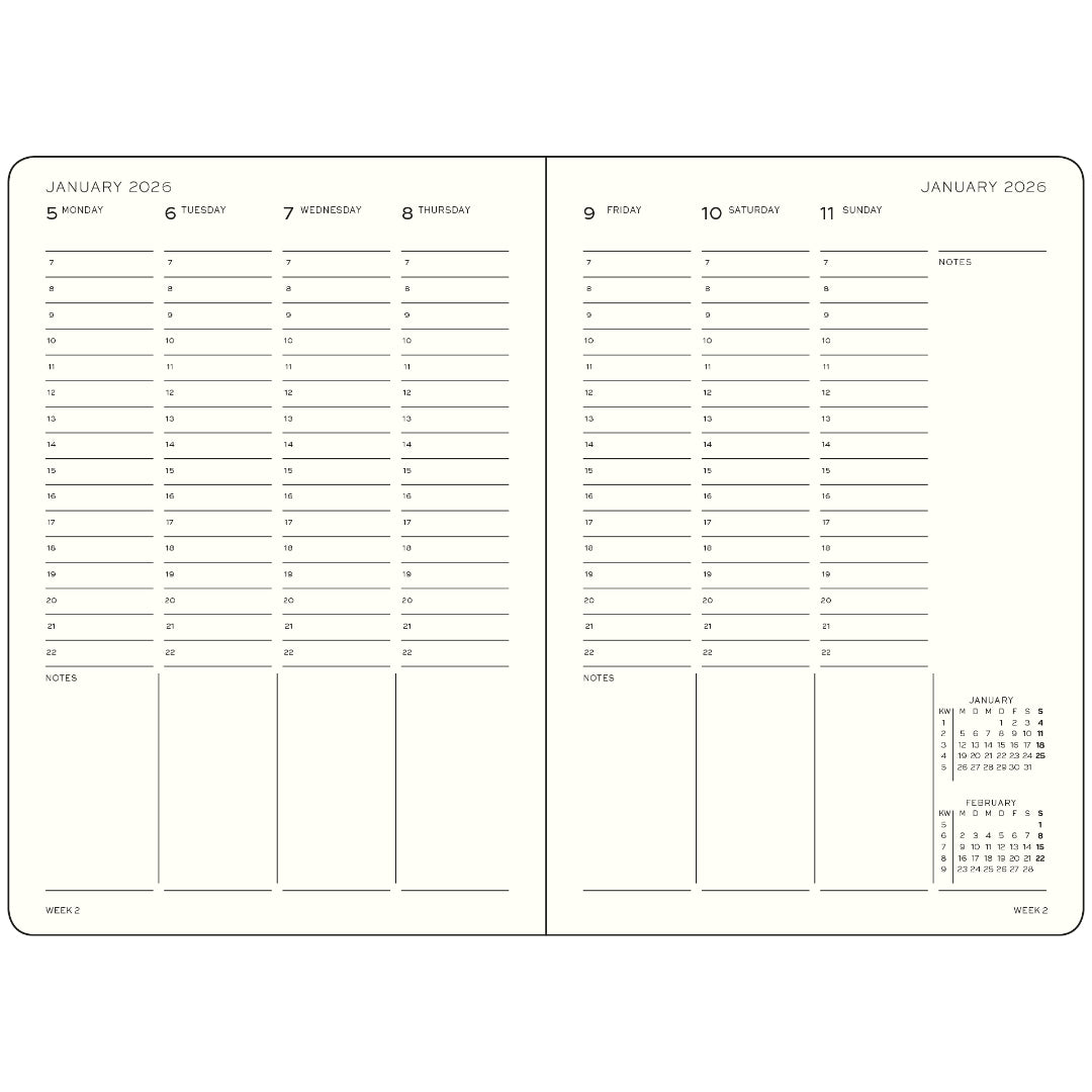 Leuchtturm1917 2025-2026 Mid-Year Diaries - Academic Week Planner
