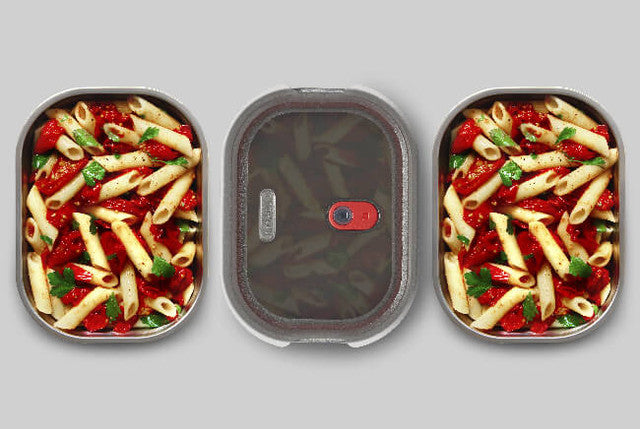 Black & Blum - Steel Lunchbox - Grey + Red