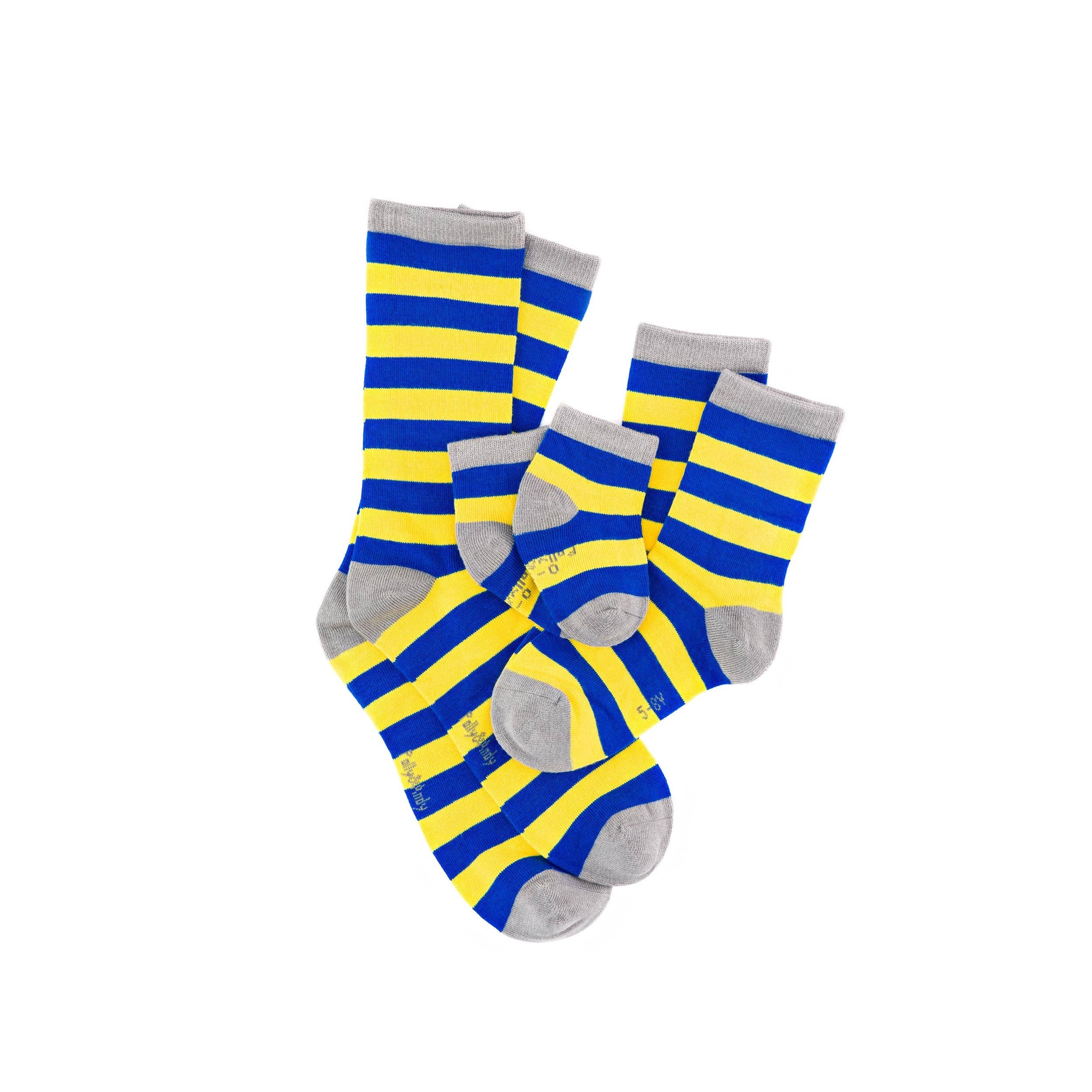 Polly & Andy Bamboo Childrens Socks - Blue & Yellow