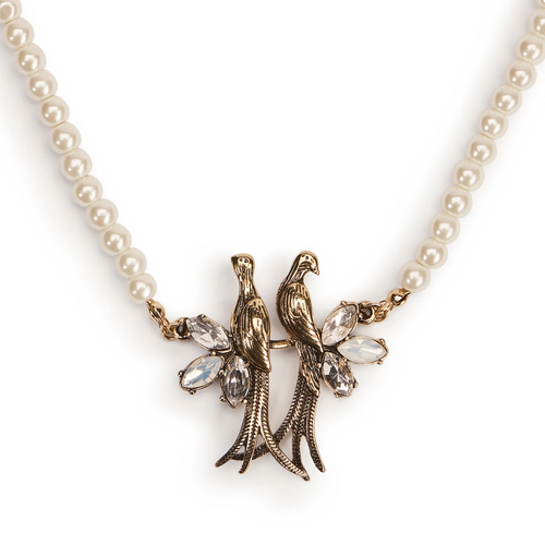 Lovett Necklace - Pearl Love Birds