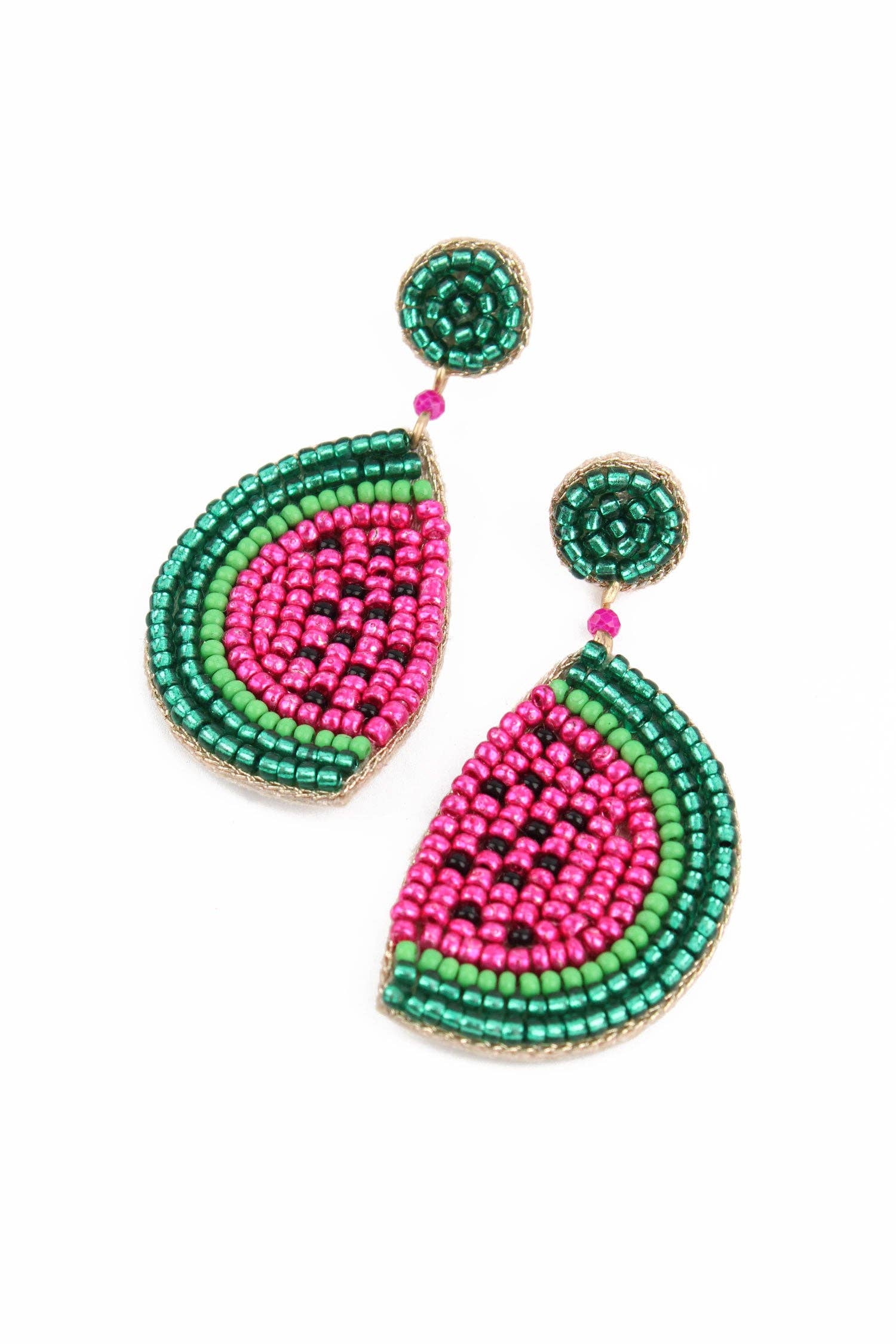 My Doris Earrings - Beaded Watermelon Sparkles