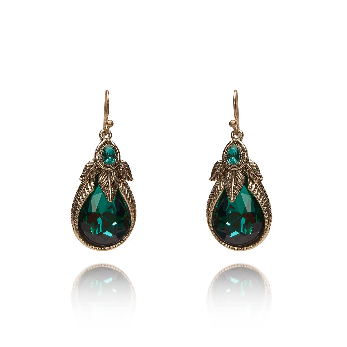 Lovett Earrings - Art Nouveau Palm Leaf