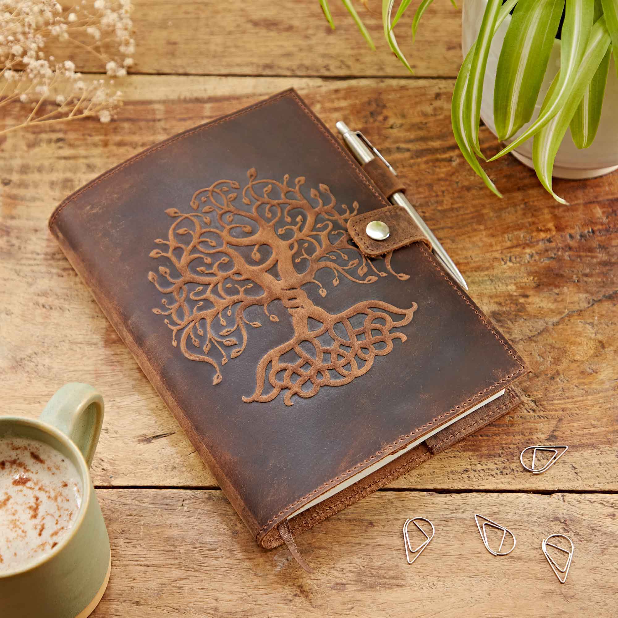 Paper High Journal - Refillable Buffalo Leather - Tree of Life