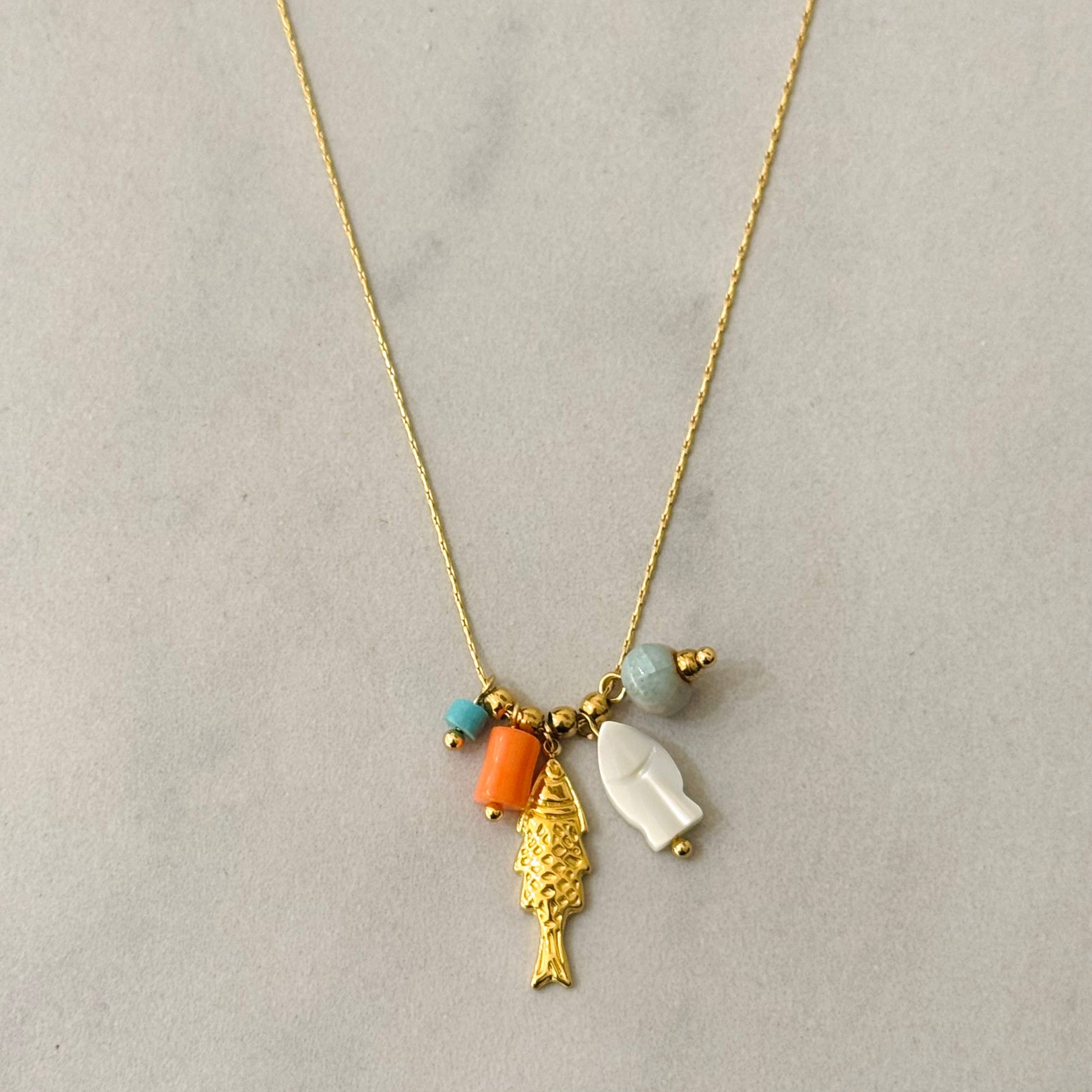 Cassette Barcelona Necklace - Bohem Fish Mineral Stones