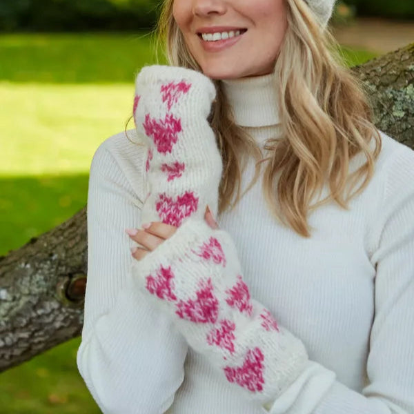Pachamama Knitted Handwarmers - Sweetheart