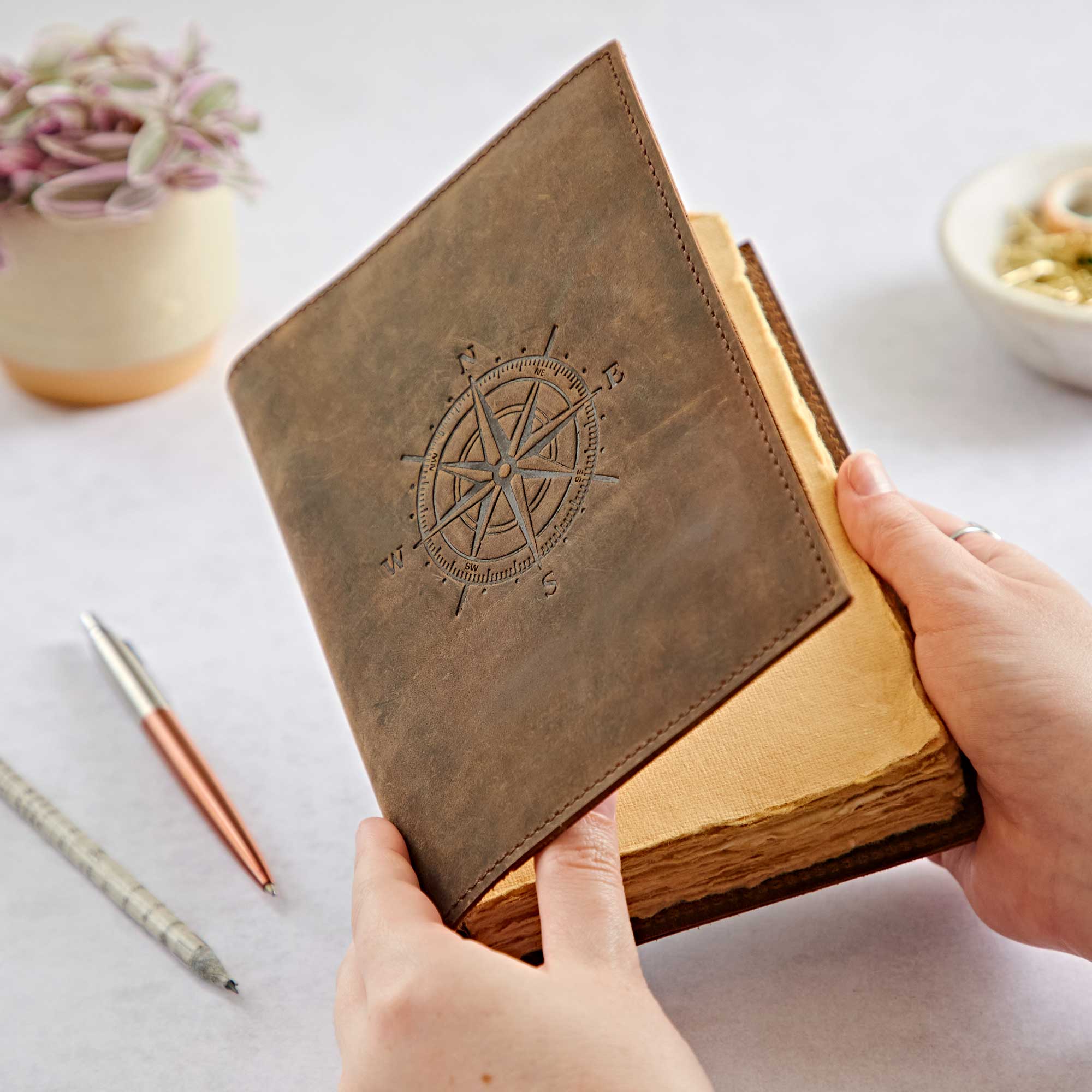 Paper High Journal - Buffalo Leather - Compass