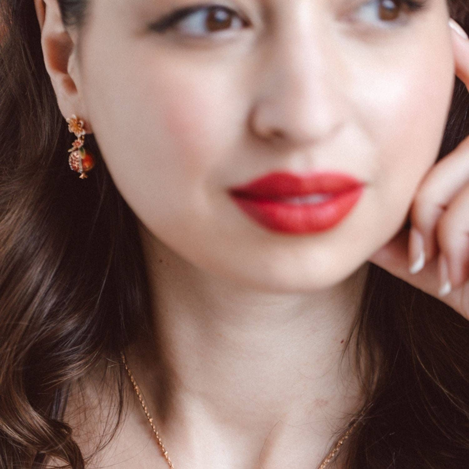 Bill Skinner Earrings - Pomegranate Drop