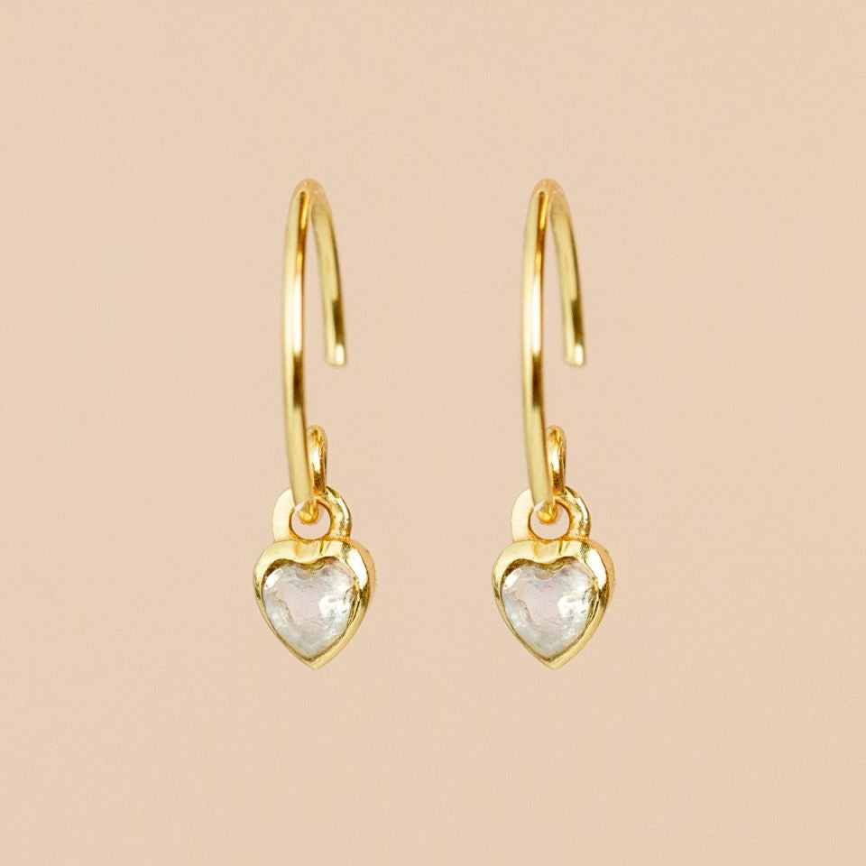 Muja Juma Earrings - Hanging Thebe with Heart Stone