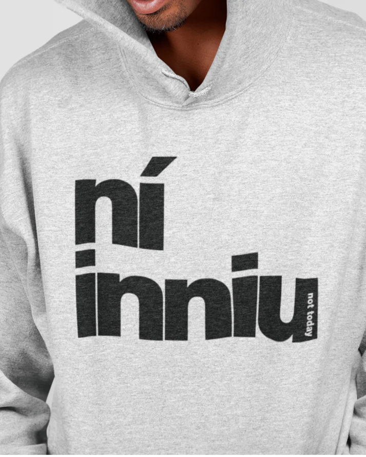 Fukil Hoodie - Ní Inniu (Heather Grey & Black)