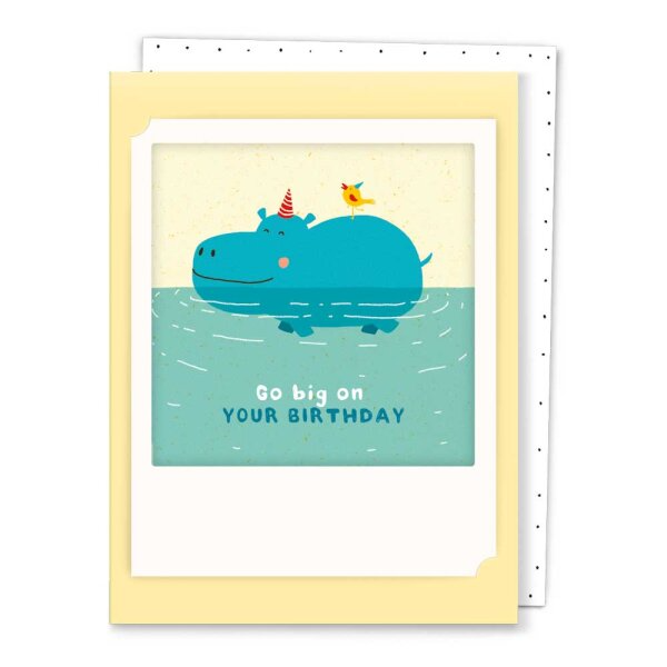 Pickmotion Mini-Card - Birthday Hippo