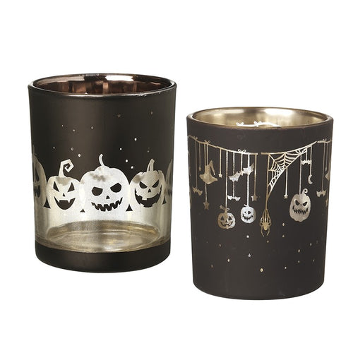 Heaven Sends Halloween - Glass Black Tealight Holder