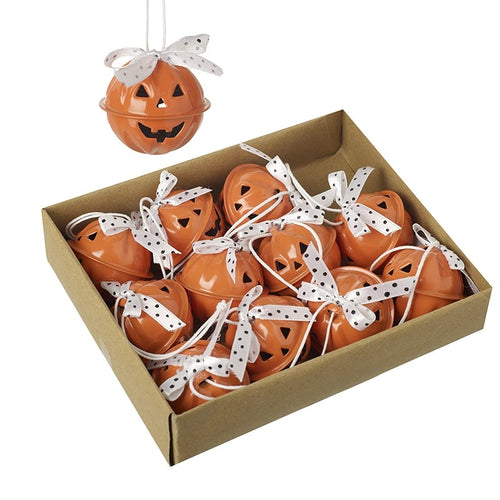 Heaven Sends Halloween - Set of 12 Hanging Metal Pumpkins