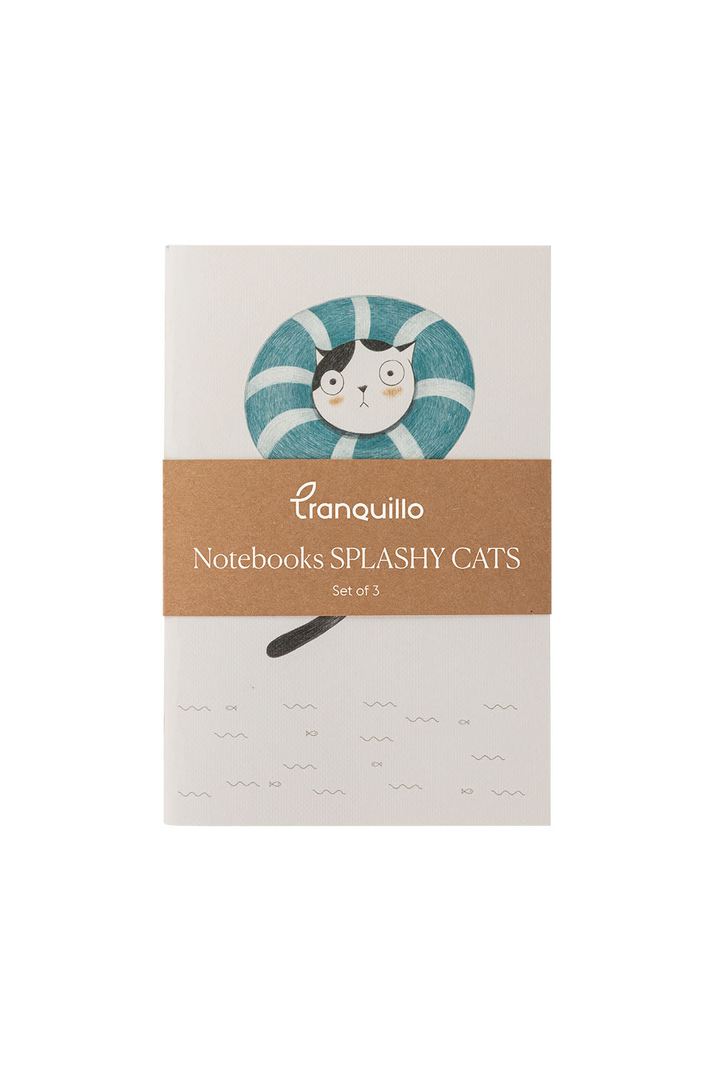 Tranquillo Stationery - A6 Set of 3 Notebooks Splashy Cats