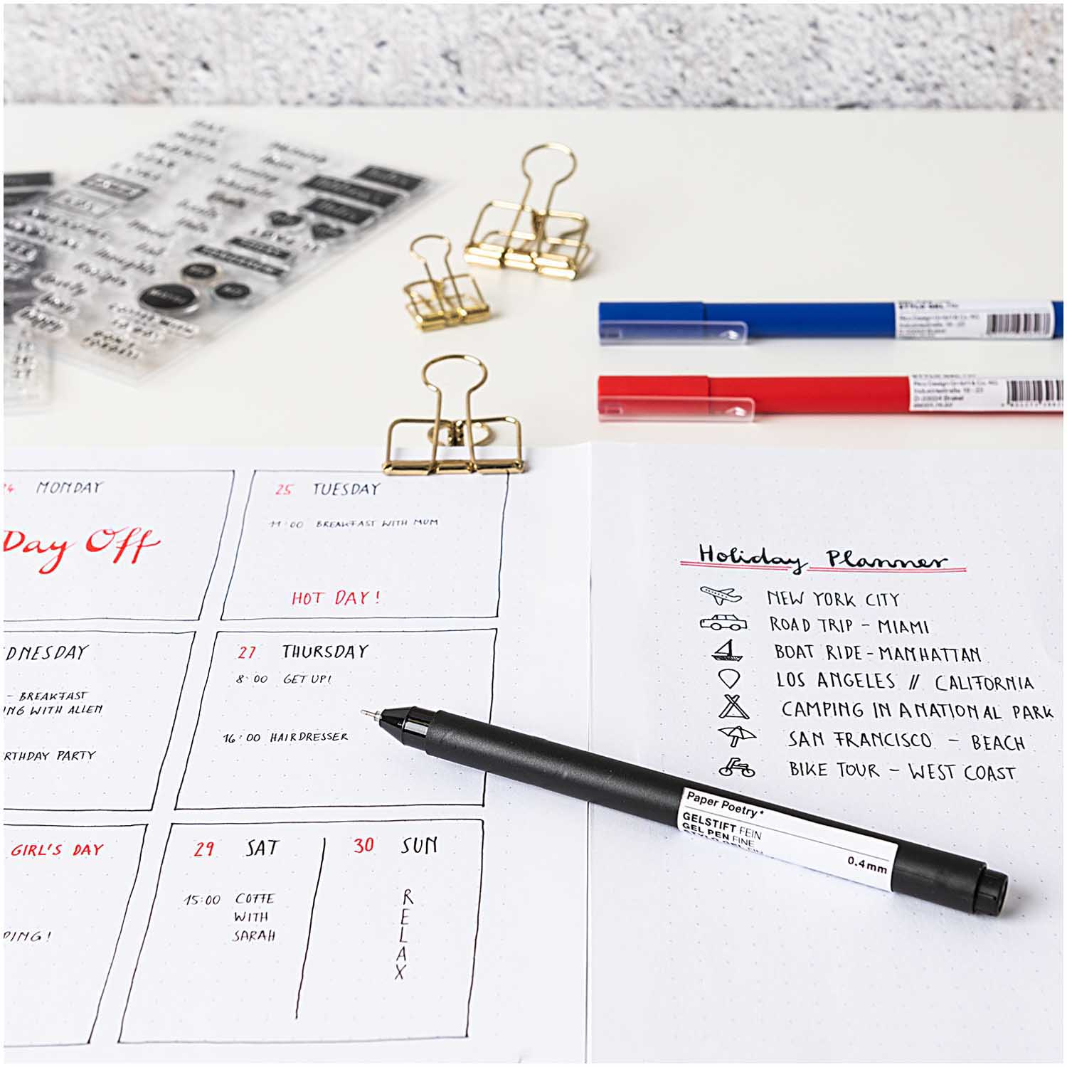 Paper Poetry Pens -  Fine Gel Pens Set