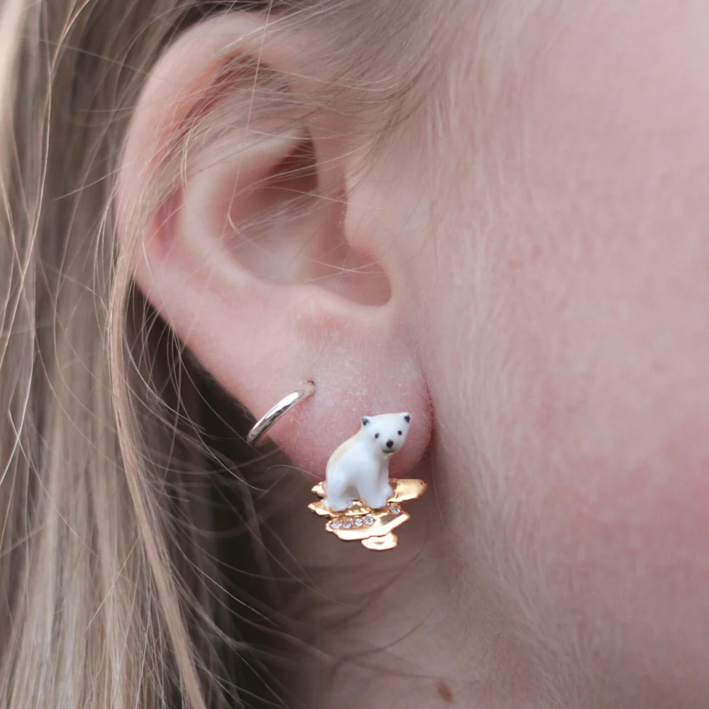 Bill Skinner Earrings - Christmas Polar Bear Studs