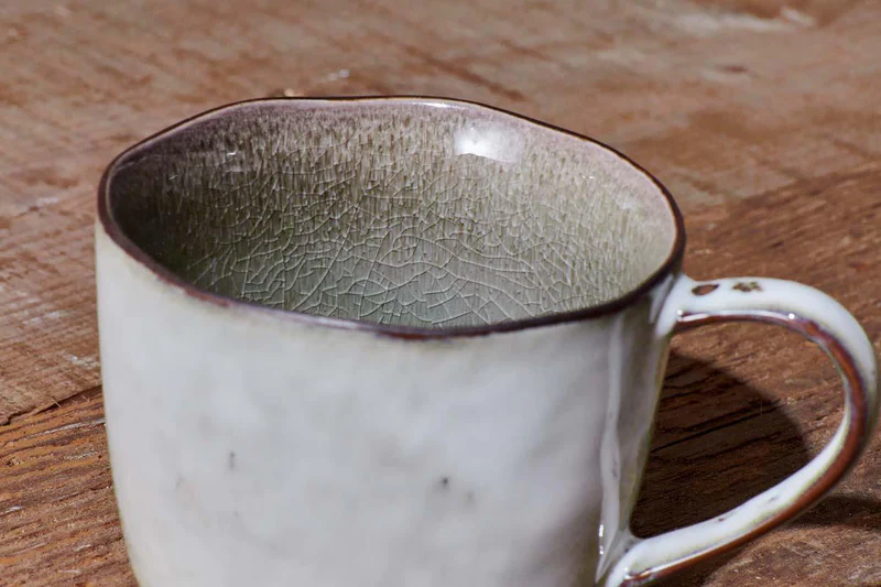Nkuku Ceramic Mug - Simi Mug - Moss Green