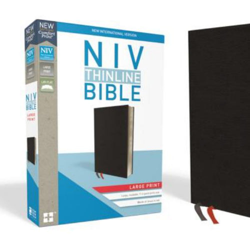 NIV - Large Print Thinline Bible - Black Bonded Leather