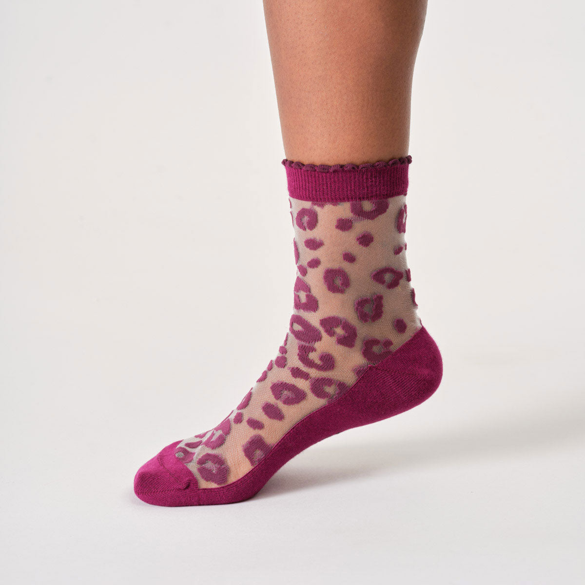 Thought Ladies Socks - Animal Print Sheer Ankle Socks