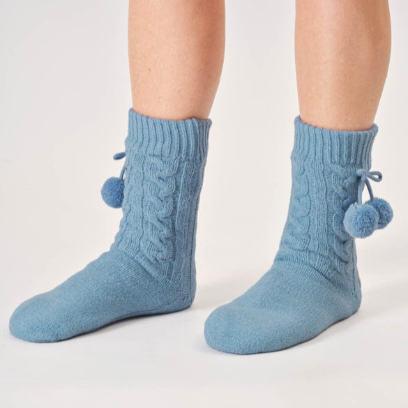 Thought Ladies Slipper Socks - Cosy Cable Cabin Socks