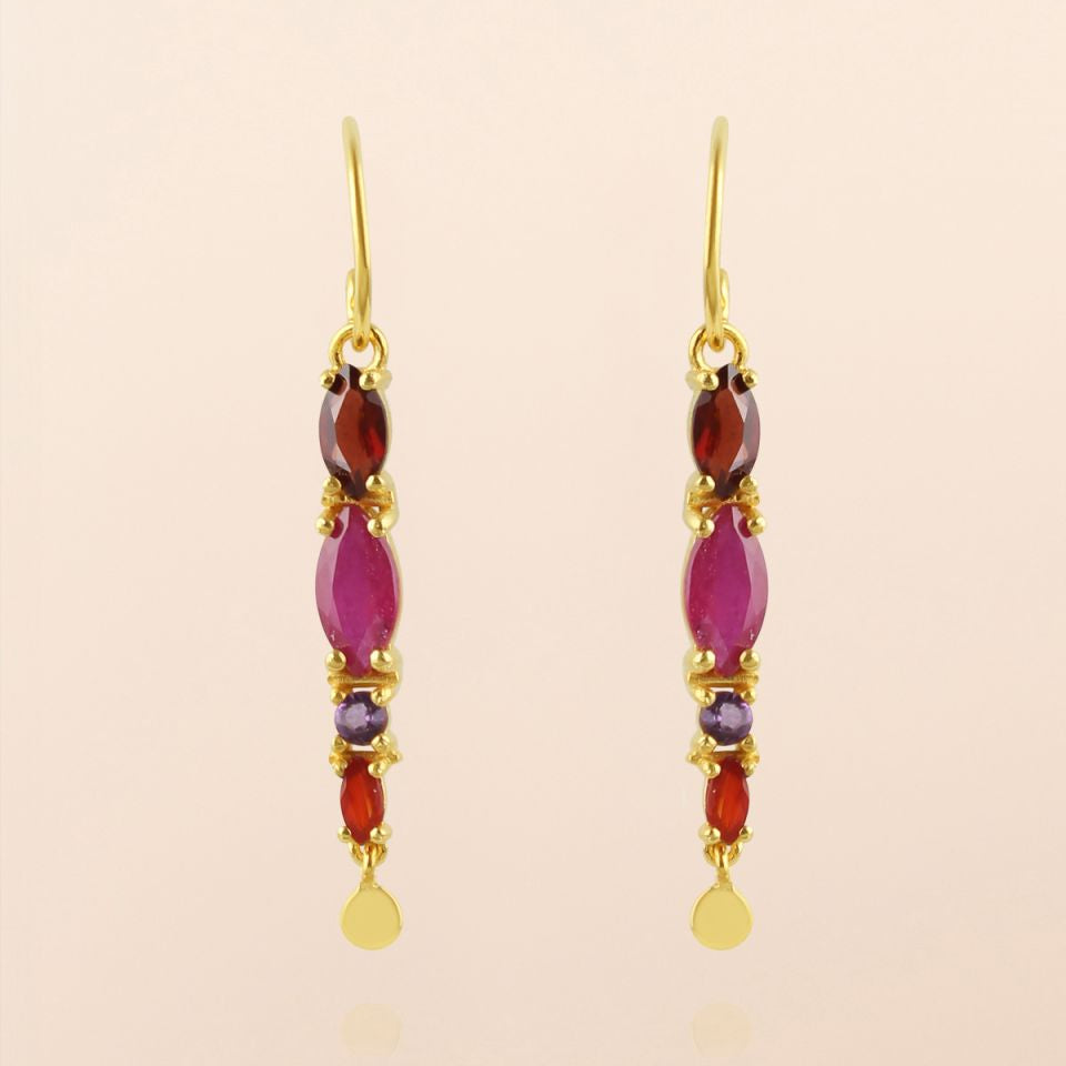 Muja Juma Earrings - Hanging Ruby Altair