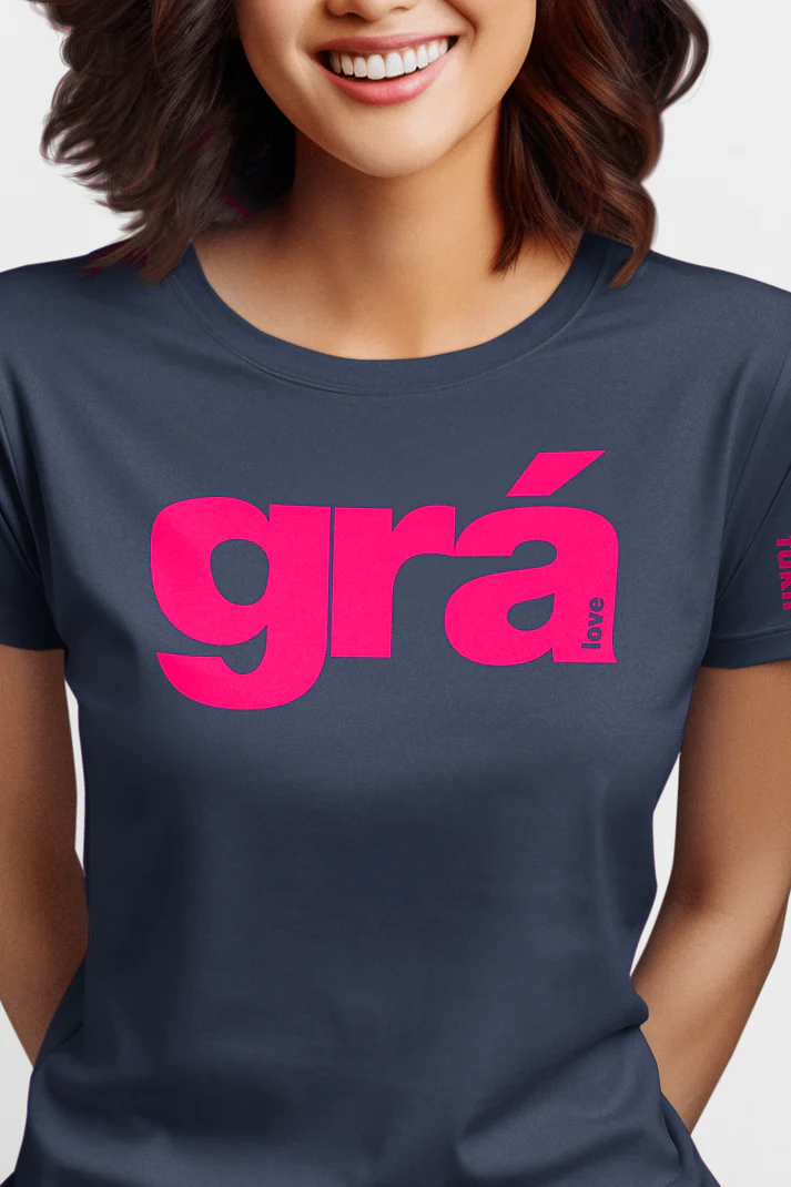 Fukil T Shirt - Grá (Navy & Pink)