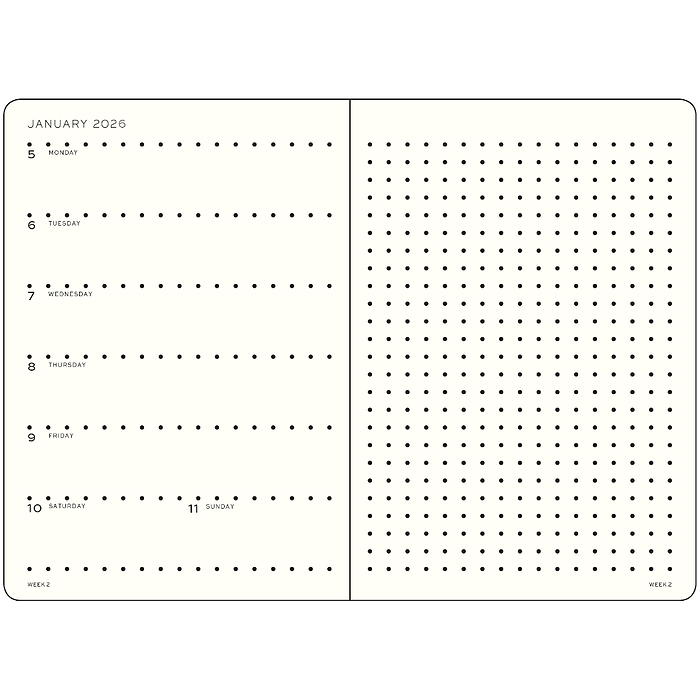 Leuchtturm1917 2026 Diary - Weekly Planner & Notebook A5 (Dotted)