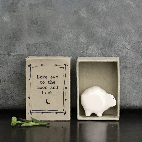 East of India - Porcelain Matchbox Sentiments - Sheep