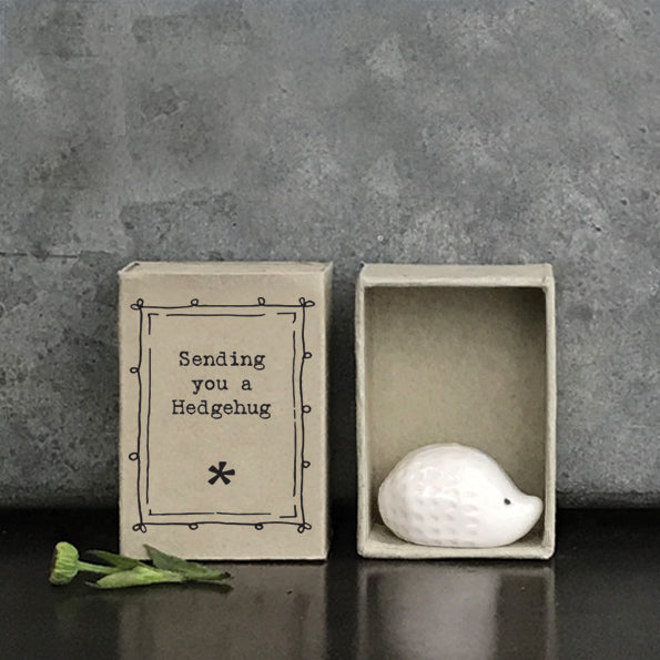 East of India - Porcelain Matchbox Sentiments - Hedgehog
