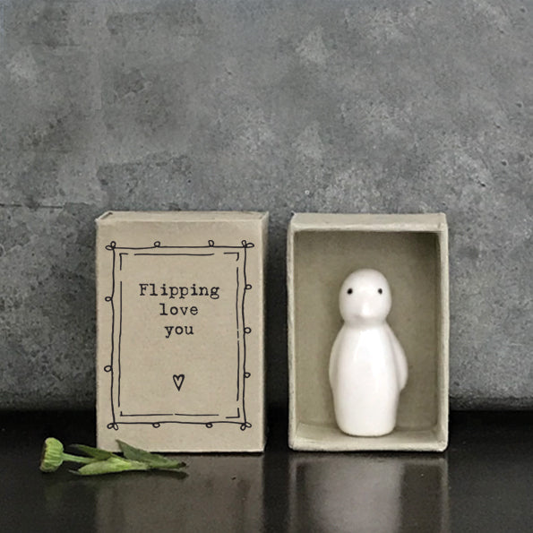 East of India - Porcelain Matchbox Sentiments - Penguin