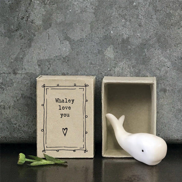 East of India - Porcelain Matchbox Sentiments - Whale