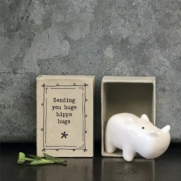 East of India - Porcelain Matchbox Sentiments - Hippo
