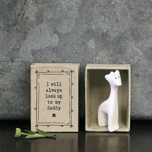 East of India - Porcelain Matchbox Sentiments - Giraffe / Dad