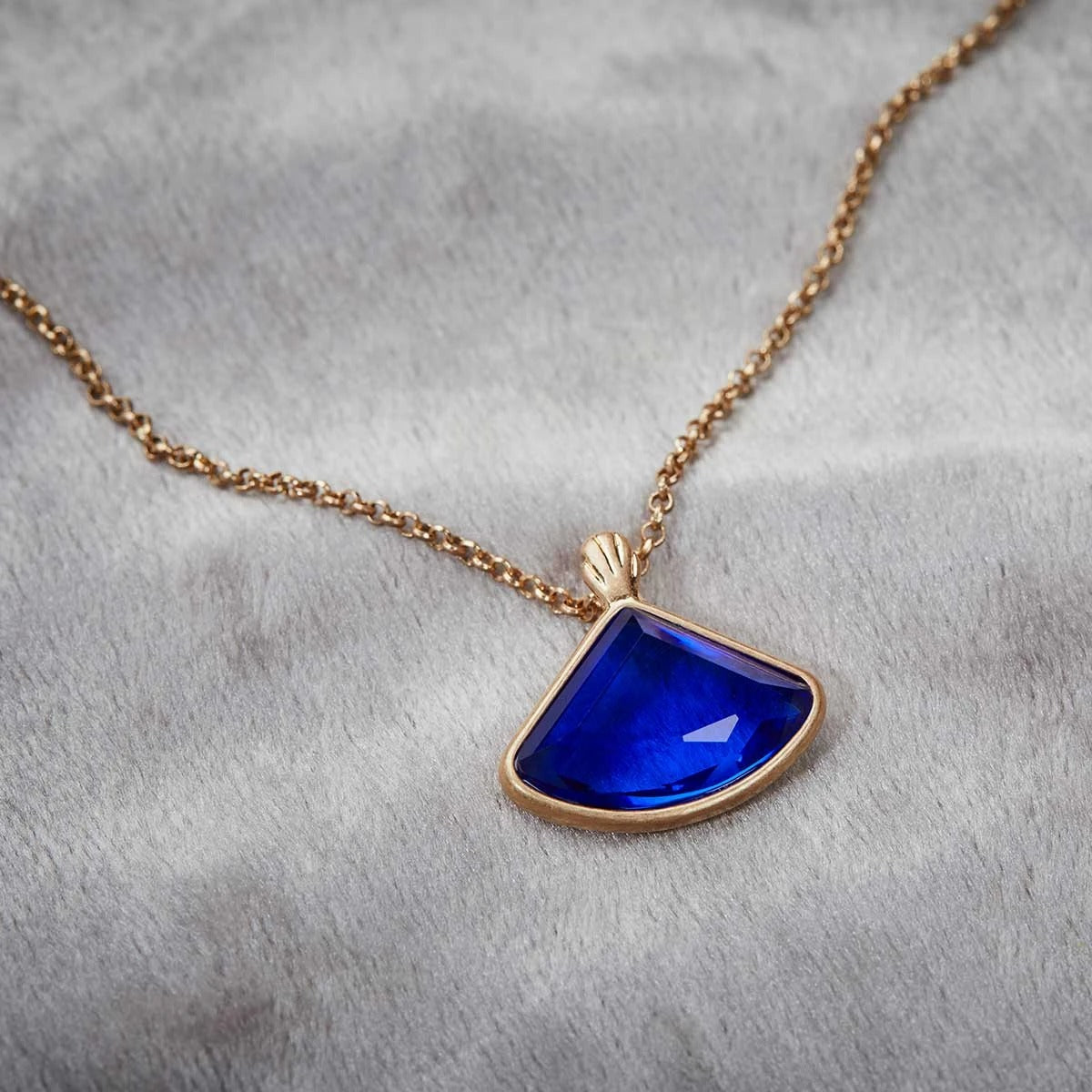 Lovett Necklace - Deco Fan Sapphire