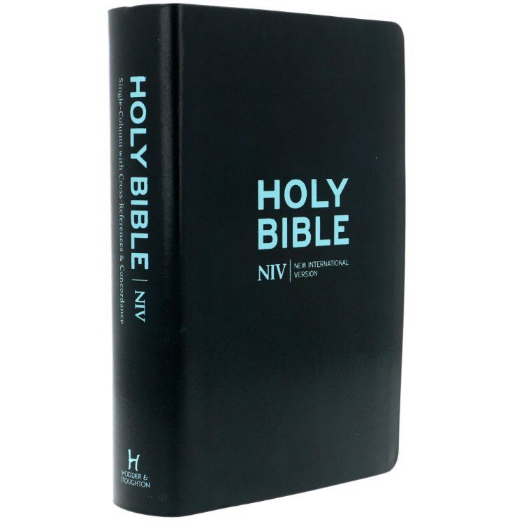 NIV - Larger Print Compact Single Column Reference Bible: Leather