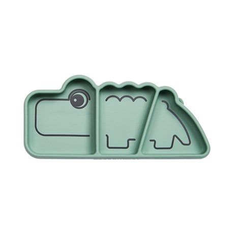 Done by Deer Eating - Silicone Stick & Stay Plate - Croco Green
