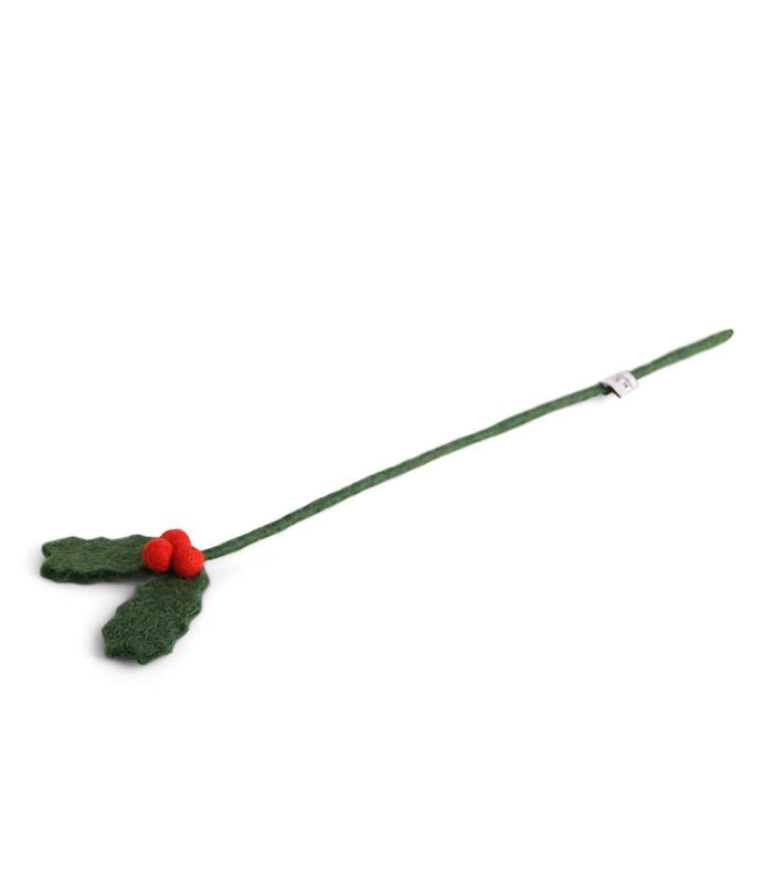 Gry & Sif Christmas - Handmade Felt Holly Branch