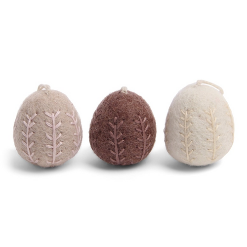 Gry & Sif Easter - Felt Eggs with Embroidery Garland - Set of 3