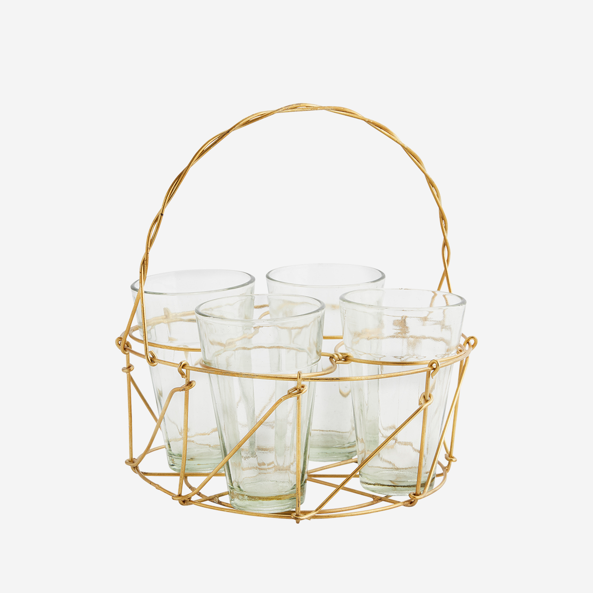 Madam Stoltz Glass Carrier with Glasses
