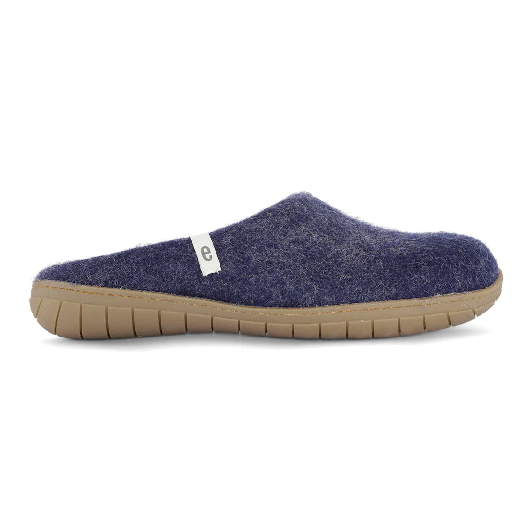 Egos Copenhagen - Handmade Rubber Sole Slippers in Blue