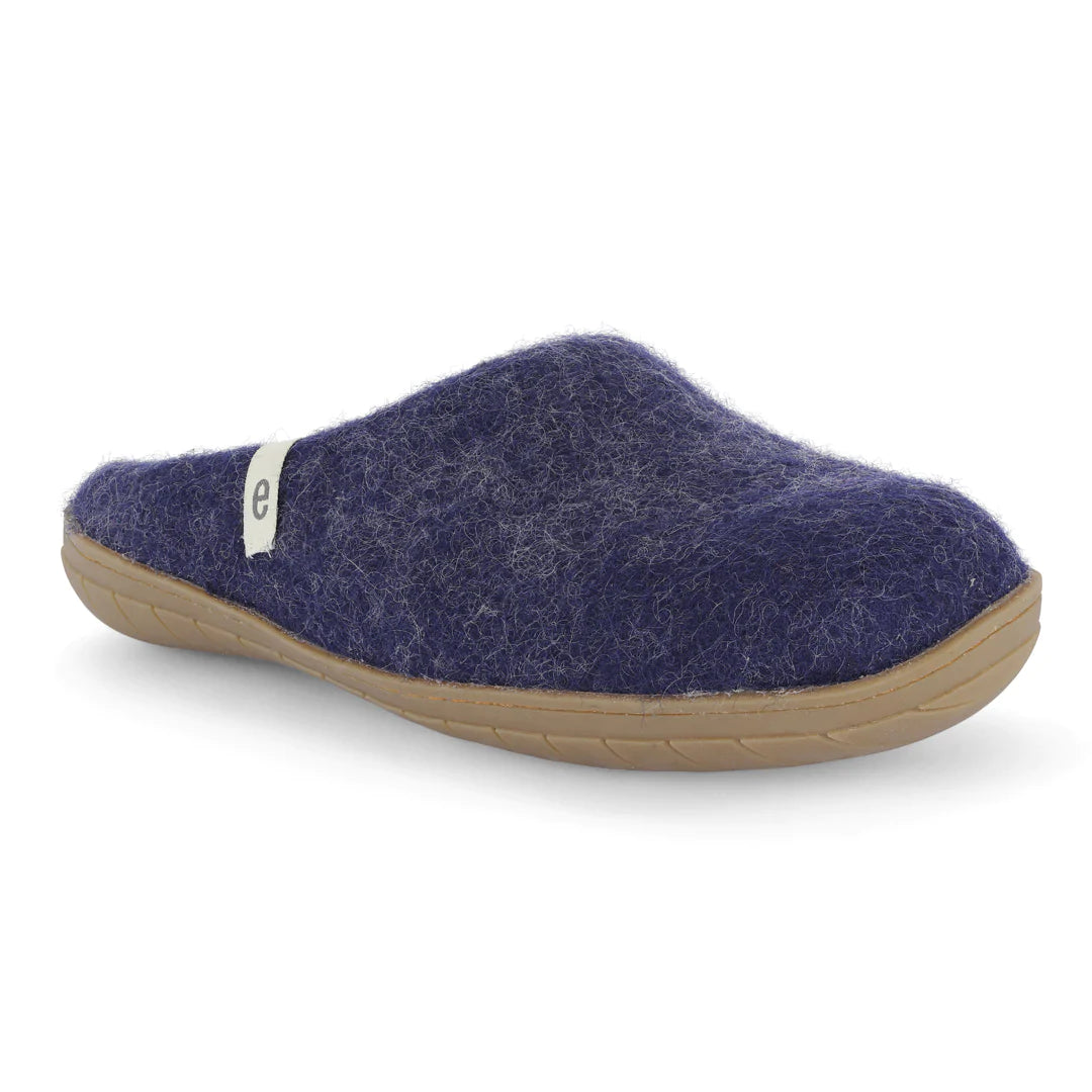 Egos Copenhagen - Handmade Rubber Sole Slippers in Blue