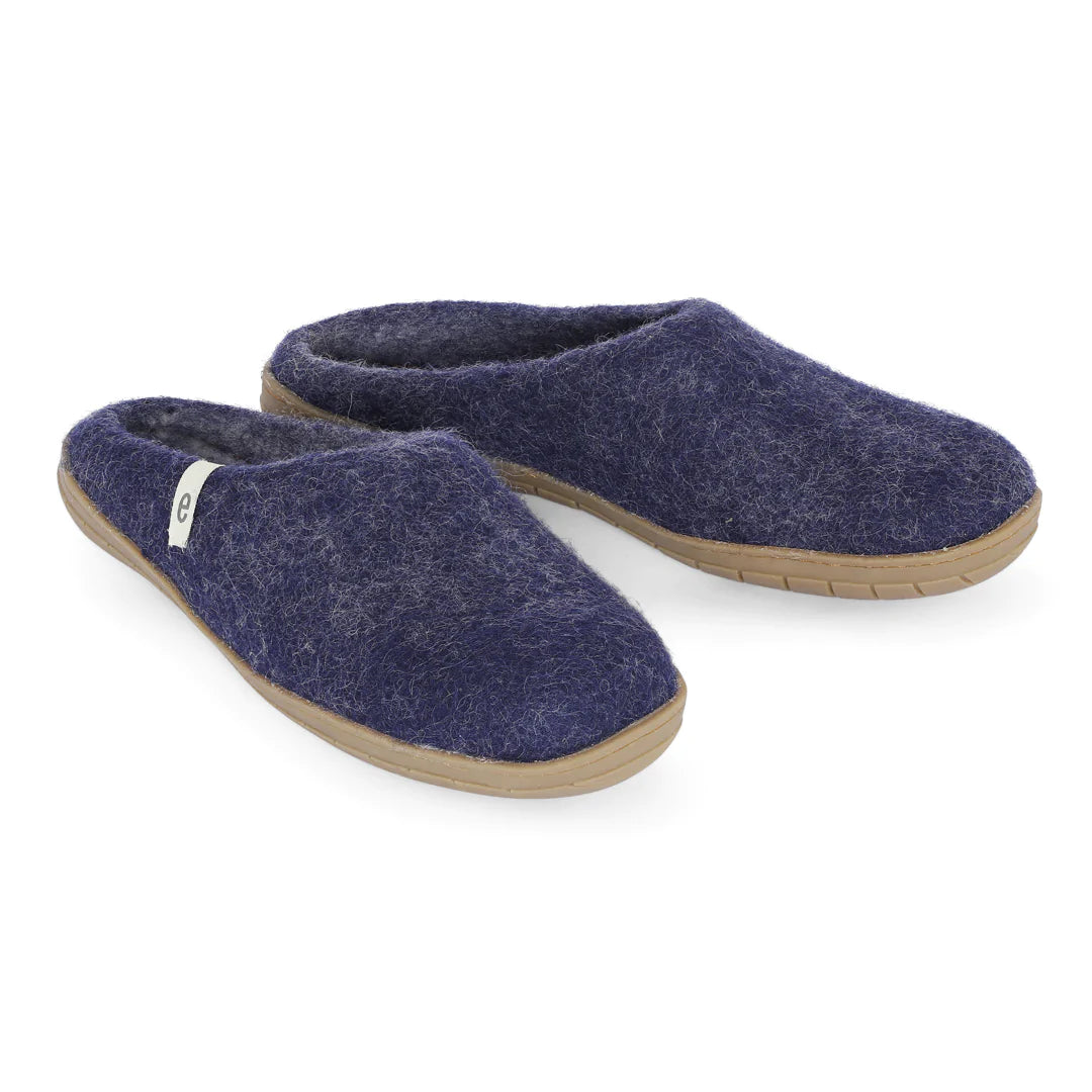 Egos Copenhagen - Handmade Rubber Sole Slippers in Blue